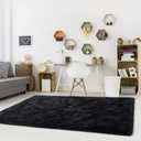 Noahas Large Fluffy Black 5x7 Area Rugs for Living Room Bedroom,Thick Shag Throw Rug,Big Soft Shaggy Bedside Non-Slip Plush Dorm Nursery Kids Carpet