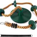 Rope Swing for Tree, Climbing Rope with Platforms - Swing Seat for Treehouse and Outdoor Playground Accessories with w/Carabiner and 4 Foot Strap