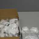 49 Pcs White Christmas Tree Decoration Set Tree Topper Bow 24 Pcs Christmas Glitter Artificial Poinsettia Flowers and 2.36 Inch Xmas Ball Ornaments for Xmas Party Holiday Decor