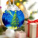 Starry Night Stained Glass Ornament, Christmas Ornaments  Christmas Tree Ornament, Holiday Decor, Xmas Stocking Stuffers, Gift Idea, Gifts for Art Lover, Coworker, Friend, and Family - Xmas Tree