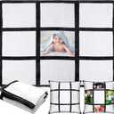 Peryiter 1 Pack Sublimation Blanket Blanks 60"x50" Flannel Throw Blankets for Heat Press and 2 Pcs Blank Pillow Cases Personalized Custom Photo Blanket with 9 Printable Panels Blankets Pillow Cover