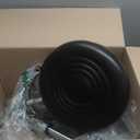 KKTONER PU Leather Modern Rolling Stool with Low Back Height Adjustable Work Salon Drafting Swivel Task Chair with Footrest (Black)