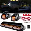 LIMICAR 3X Smoked Cover Cab Roof Top Marker Running Lamps Amber 30 LED Lights Compatible w/ 2002-2007 Chevrolet Silverado/GMC Sierra 1500 1500HD 2500 2500HD 3500 Trucks LED Light Machines