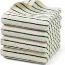 Jacquotha Striped Hand Towel Set of 4, Green Kitchen Towels for Guest & Family & Bathroom Decor, Super Absorbent and Lightweight, 14 x 29