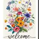Spring Colorful Floral Welcome Garden Flag 12x18 Inch Vertical Double Sided Seasonal Summer Small Flags Farmhouse Outside Decoration For Yard (ONLY FLAG) CJ56
