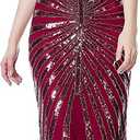 Women’s 1920s Mermaid Maxi Long Dress Sequin Formal Dress Evening Prom Gown Dress, Size 12