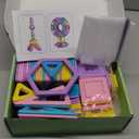 Rurvale 100Pcs Magnetic Tiles, Magnet Blocks for 3 4 5 6 7 8 Year Old Boys Girls, Learning Educational STEM Toys for Toddlers 3-5, 4-8, Building Blocks for Kids Ages 3+ Birthday Gifts