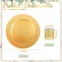 200 Pieces Charger Plates Bulk with Napkin Rings,Simple Style,Light Gold