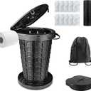 imodomio Retractable Portable Toilet Camping Toilet - Adjustable Height Camp Toilet Portable Potty for Camping, Car, Travel, Boat, Beach, Tent and Emergency Use