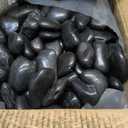 YISZM 40lbs Large River Rocks for Landscaping, 3-4" Black Pebbles for Garden Design, Hand-Picked Smooth Stones for Fish Tank, Flower Pots, Indoor Water Fountains, Pathways, Backyard