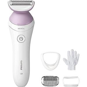 Philips Beauty Lady Electric Shaver Series 6000, Cordless with 4 Accessories, BRL136/00, White