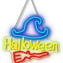 NOSUN Halloween Neon Sign Happy Halloween Wall Decor LED Lights for Bedroom Living Room Bar Office USB Powered Children Youth Hanging Light Up Sign for Halloween Decor Holiday Party Gift