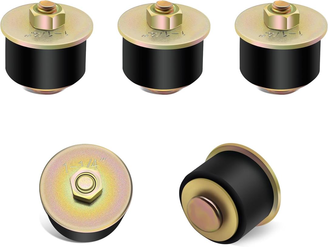 Siptenk 1-1/4" Freeze Rubber Expansion Plug 5 pcs, Automotive Rubber Expandable Freeze Plugs for Engine