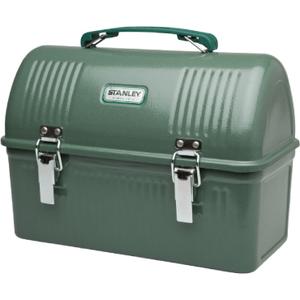 Stanley Classic Lunch Box 10 qt | Vintage Metal Lunchbox | Durable Meal Container with Handle and Latch | Stores Food, Drinks, Thermos, Water Bottle (Hammertone Green)