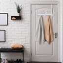 Valentine Day over Door Towel Rack with 5 Hook Detachable Towel Holder Organizer Metal Cloth Hanger Farmhouse Wall Decor Love You Bye Sign Gift for Housewarming Living Room Decoration(White)