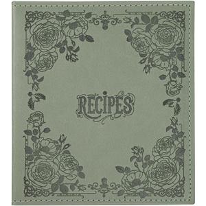 COFICE Recipe Book to Write in Your Own Recipes, 8.5x9.5 Recipe Ring Binder with PU Faux Leather Cover, 4x6 Cards and Tabbed Dividers, Dark Green