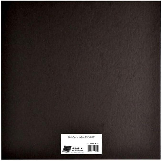 Medium Weight Chipboard Sheets 6x6 25/Pkg-Black