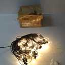 Svater Outdoor String Lights 100 FT, Patio Lights with 50 Shatterproof LED Bulbs, Commercial Grade Waterproof Plastic Hanging Light for Bistro Backyard Cafe Market, Warm White 2700K (100 FT) 4 Replacement Bulbs