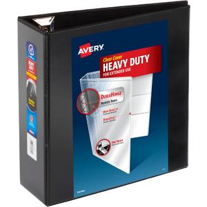 Avery Heavy-Duty 4 Inch Binders 3 Ring, View Binder, 4 Inch EZD Ring, Black, Sturdy (79604)