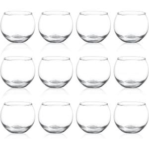 PINIWON 12pcs Clear Glass Tealight Candle Holder, Round Votive Candle Holders, Small Bowl Candle Holder Bulk for Wedding Table Centerpieces Home Decor