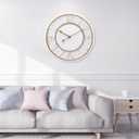 Large Wall Clock 16 Inch White Arabic Numerals Wooden Clock Battery Operated Silent Non-Ticking Decor Clock Modern Round Oversize Wall Clocks for Home, Hotel, Office, Bedroom (White, 16inch)