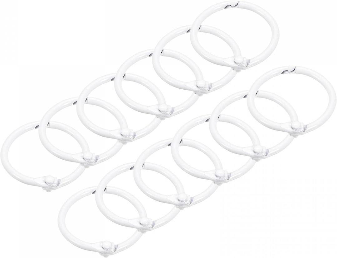 uxcell Loose-Leaf Binder Rings, 30mm/ 1.2 inch Metal Book Ring Key Holder for Home, Office Supplies, White, 12Pack