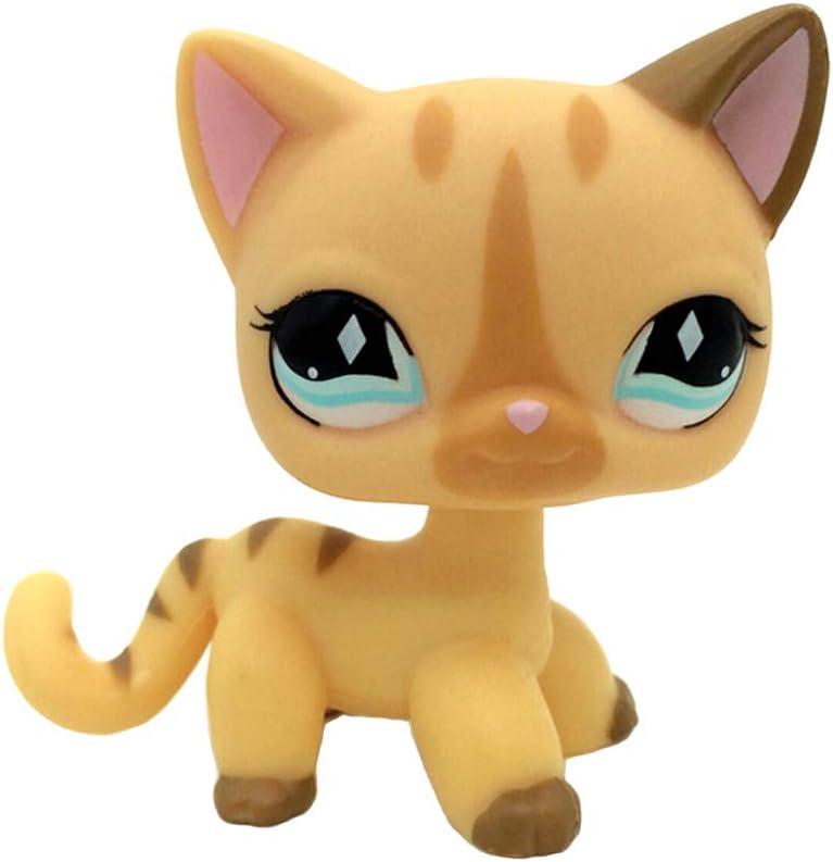 Mini Pet Toys #886 Yellow Short Hair Cat Rare Cream Stripe Blue Eyes Cute Kitty