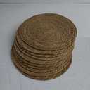 13 in Round Woven Placemats Plate Chargers Set of 10, Boho Farmhouse Rustic Woven Place Mats for Dining Table Decor, Rattan Wicker Table Mats Jute Braided Chargers for Dinner Plates (Natural Color)