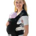 GROWNSY Baby Carrier Newborn to Toddler, Cozy Baby Wraps Carrier, Ergonomic Baby Carrier with Head Support, Black