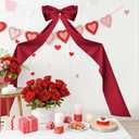 Large Satin Bow Decoration Giant Wall Bows for Backdrop Big Bows Themed Room Decorative Decor Wedding Baby Shower Bridal Burgundy (75x18 Inch)