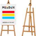 MEEDEN Painting Wooden Art Easel: Solid Beechwood Display Easel Stand Hold Canvas up to 43'' - Adjustable Easel from 57''-76" for Adults Student Studio Gallery - Natural