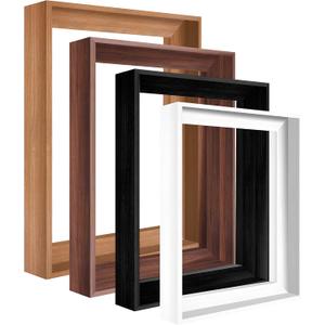 Canvas Floater Frame for Paintings, Fits Up to 1.25" Deep Canvas, DIY Floating Picture Frame for Canvas Prints, Wall Art Frame for Modern Home Dcor, Studio Display and Gallery Hanging Black 24x24