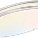 DAKASON 32In Oval LED Flush Mount Light for Kitchen/Living Room, 50W Large LED Ceiling Light Fixture, 3500K/4000K/5000K Adjustable, Dimmable for Dining Room/Bedroom (Brushed Nickel - 1Pack)