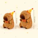Capybara Plush with Happy Birthday Hat Bow Soft Capibara Stuffed Animal Plushies Toys Gifts for Valentines Birthday Party Decoration for Kids Brown 9 inch