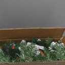 Christmas Garland with Lights, 50 LEDs 9FT Prelit Garland Battery Operated Outdoor Indoor Christmas Decorations Lighted Garland for Stairs Railing Fireplace Mantle Front Door Home Holiday Decor