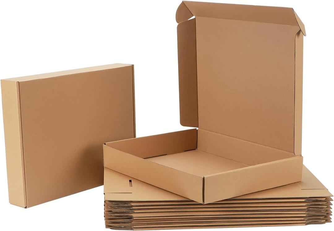 13x10x2 Shipping Boxes Set of 20, Brown Corrugated Cardboard Literature Mailer Box for Packaging, Mailing, Business