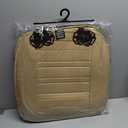 Motor Trend Seat Covers for Cars Trucks SUV, Faux Leather Beige Padded Seat Covers with Storage Pockets, Premium Interior Car Seat Cover, 2 x Front Seat Covers