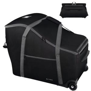 Infant Car Seat Travel Bag Fit Doona Car Seat Stroller and Base, Chicco Keyfit 35 and Base, Doona Travel Bag with Wheels, Padded Car Seat Bags for Air Travel, Nuna Travel Bag with Zipper Pocket (Black)