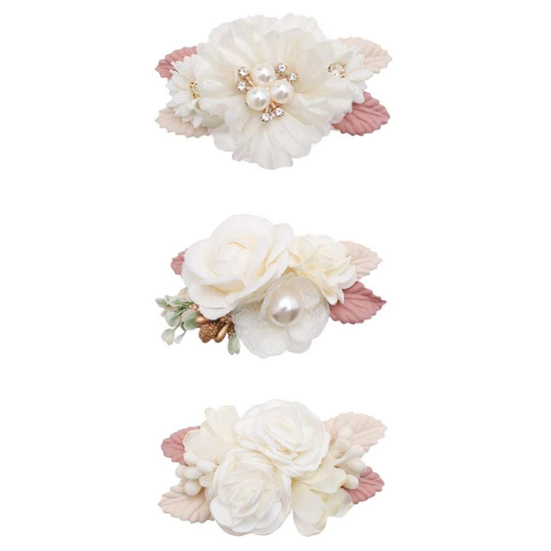 Flower Hair Clips Set for Baby Girl Lightweight Floral Hair Bow Accessories with Boutique Fully Lined Alligator Clip for Toddler Teens Gifts (AC)