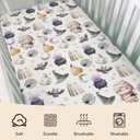 Happy Halloween Baby Crib Sheets Cute Spooky Pumpkin Bat Fitted Crib Mattress Cover Witch Moon Star Toddler Baby Sheet for Standard Crib 28x52in (One size)