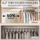 SMARTOR Plastic Hangers 50 Pack, Heavy Duty Plastic Hangers for Clothes - Non-Velvet Slim Hangers with 360 Swivel Hook & Clothes Thin Hanger - Durable Coat Hangars, Space Saving Hanger - Black, Pack of 50