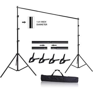 10ft x 8.5ft Adjustable Photography Backdrop Support System Photo Video Studio Muslin Background Stand Kit with Carry Bag
