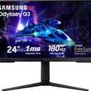 Samsung 24-Inch Odyssey G3 (G30D) Series FHD Gaming Monitor, 1ms, 180Hz, AMD FreeSync, Adjustable Stand, Black Equalizer, Virtual Aim Point, Eye Saver Mode, Flicker-Free, LS24DG302ENXZA