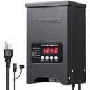 DEWENWILS 200W Low Voltage Landscape Transformer, 120V to 12V/15VAC, Landscape Lighting Transformer, Dusk to Dawn Sensor & Timer, Weatherproof Low Voltage Transformer for Spotlight, Pathway Light