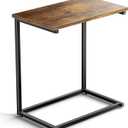 Pipishell C Shaped End Table 27 inches High, Side Table for Couch Slide Under, C Table Sofa Side End Table for Living Room (11.8D x 19.7W x 27.2H in)