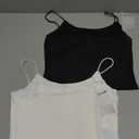 Buauty 2 & 4 Packs Crop Tank Top for Women, Basic Solid Cropped Double Layer Spaghetti Strap Short Sleeveless Camisole (Small, Black+white)