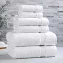 Superior Egyptian Cotton 6-Piece Towel Set, Bathroom Essentials, Towels For Bathroom, Apartment, Airbnb, Guest Bath, Face, Hand, Bath Towels, Washcloths, Absorbent, Fast Drying, White