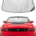 Windshield Sun Shade for Ford Mustang 2010-2012. Full Coverage Rearview Mirror Shade for Ultimate Protection (Silver)