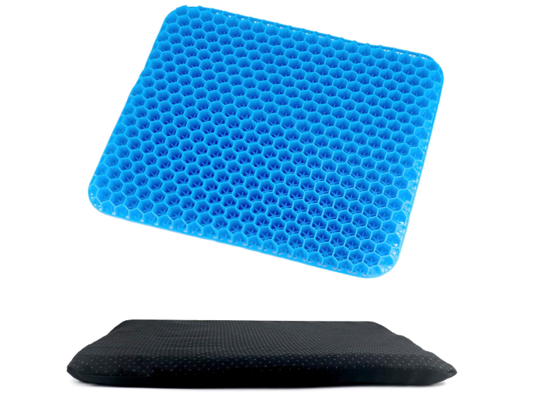 QWORK Gel Seat Cushion, Gel Cushion, Cool & Breathable & Non-Slip for Car, Office, Home, Wheelchair (Blue, 40 x 35 x 3.2 cm)