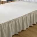 Bed Skirt Full Size Ruffled Bed Skirts with Split Corners, 12 Inch Drop Dust Ruffle Bed Skirt with Platform, Cream, Full - 12" Drop